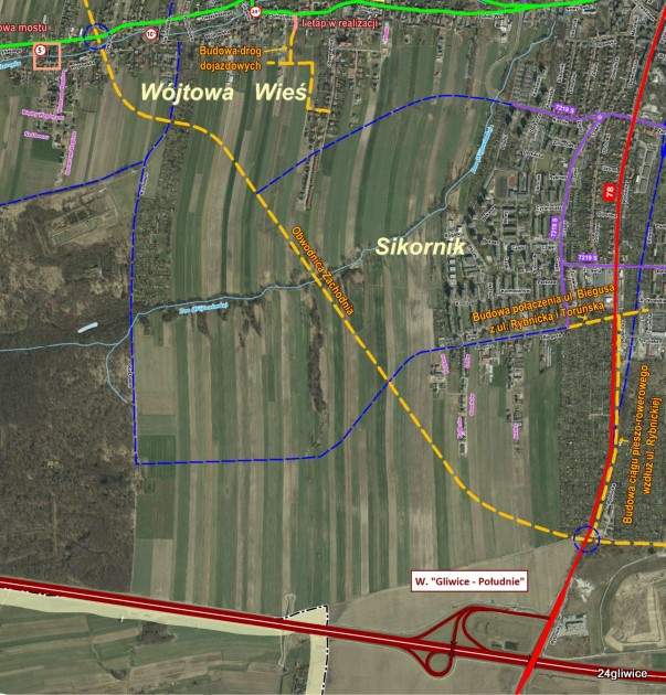 gliwice obwodnica zachodnia mapa Jak Bedzie Przebiegala Obwodnica 5 Nowych Skrzyzowan Slepa Ul Wojtowska Znikna Wilcze Doly 24gliwice Portal Gliwice Codziennie Nowe Informacje gliwice obwodnica zachodnia mapa