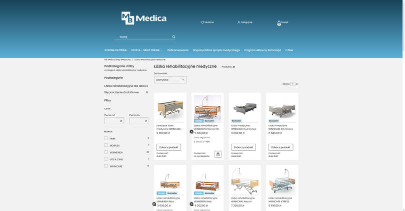 Łóżka rehabilitacyjne - Sklep ortopedyczny MB Medica