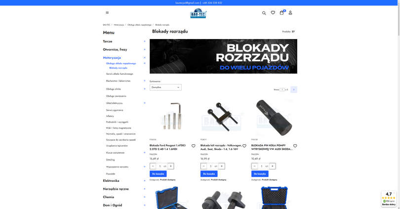 Blokady rozrządu - Sklep z narzędziami warsztatowymi BAU-TEC