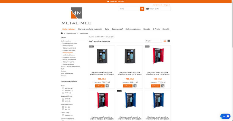 Metal-Meb - Szafy socjalne metalowe
