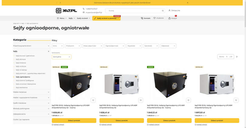 Sejfy ogniotrwałe - Sklep z sejfami x47.pl